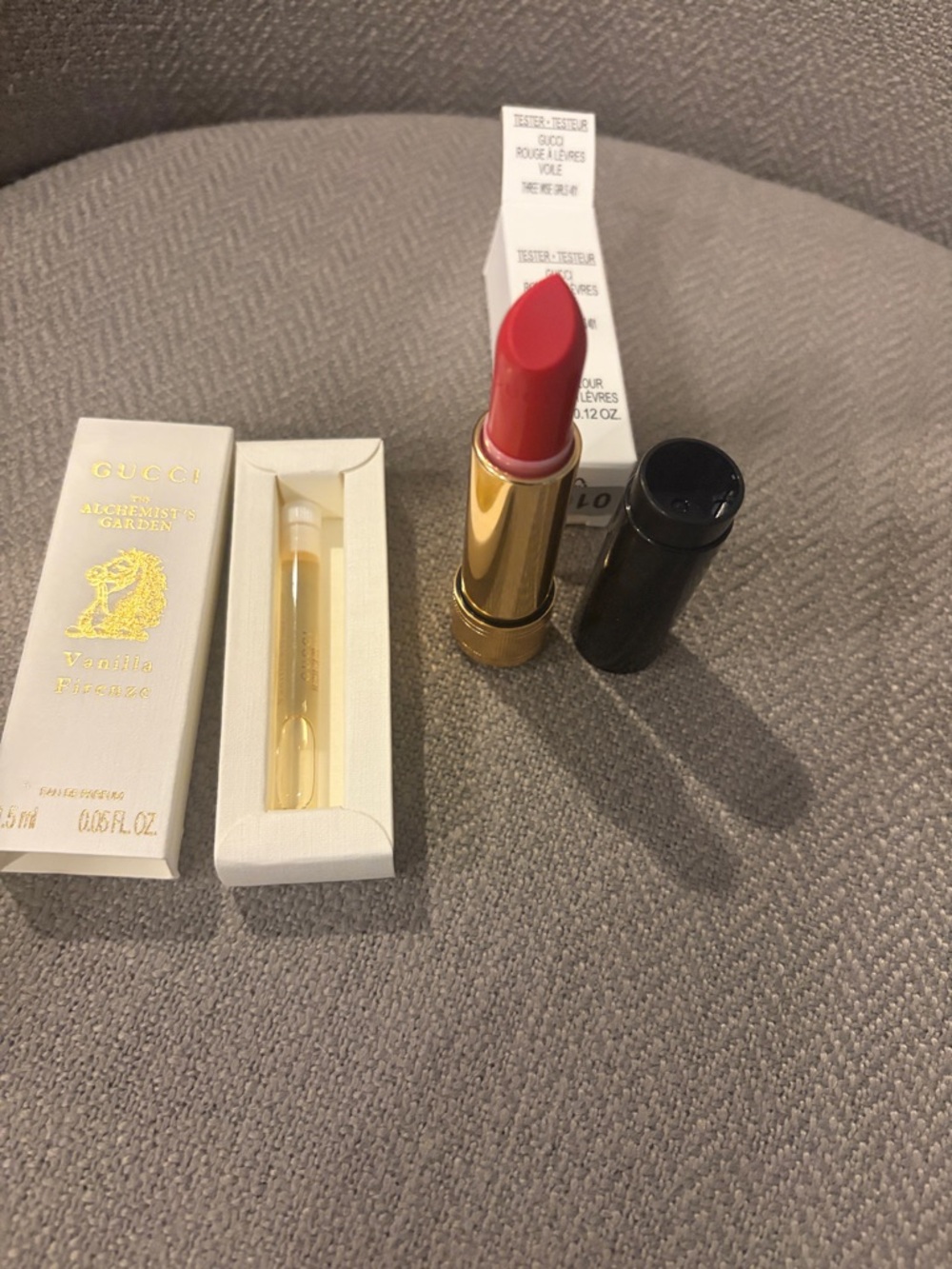 Gucci Vanilla Firenze Mini & Lip color in red called Three Wise Girls